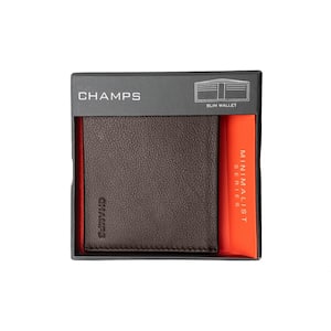 Minimalist Khaki Genuine Leather RFID Blocking Slim Wallet Card Holder in Gift Box