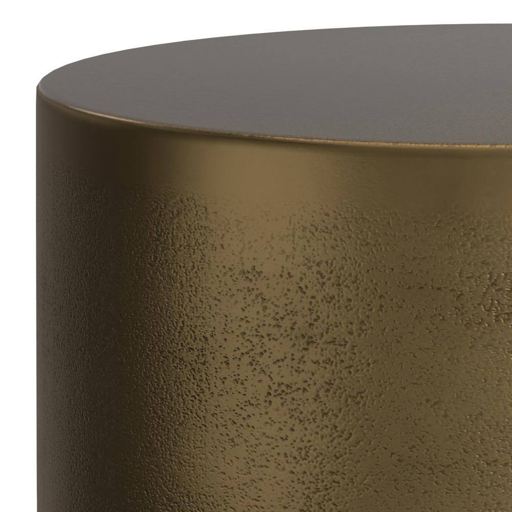 Cody 16" Round Antique Brass and Bronze Metal Side Table