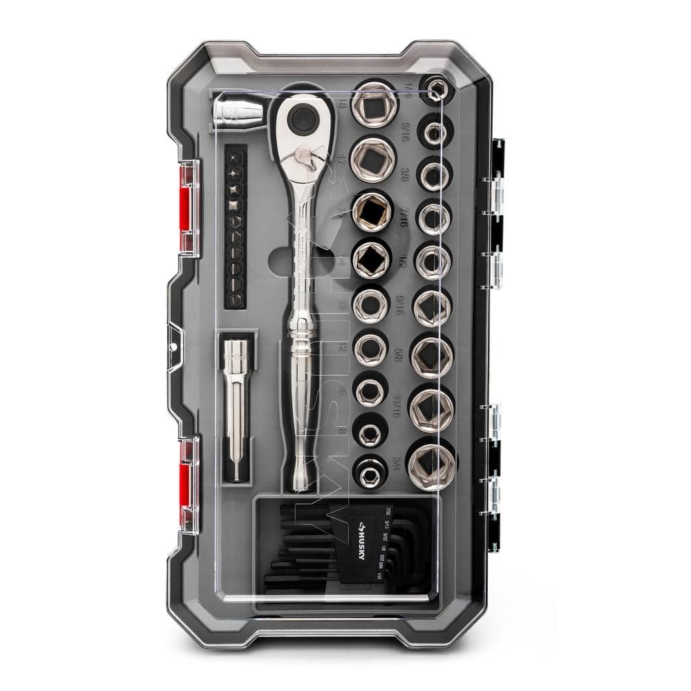 3/8 in. Drive Ratchet and Socket Set in Build-Out Case (45-Piece)