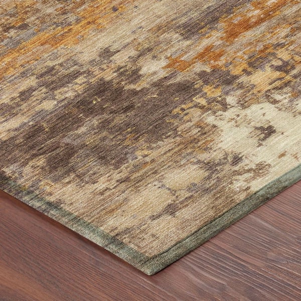 Chantille Machine Washable Indoor/Outdoor Abstract ACN2810 Brown 8 ft. x 10 ft. Area Rug
