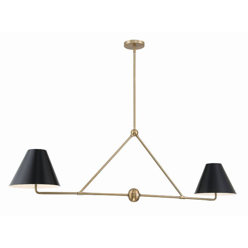 Vibrant Gold and Black Steel 4-Light Chandelier