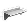 Tileon Stainless Steel Shelf 12 x 36 in., 270 lbs., Wall Mount Floating  Shelving for Restaurant, Kitchen, Home and Hotel AYBSZHD2035 - The Home  Depot