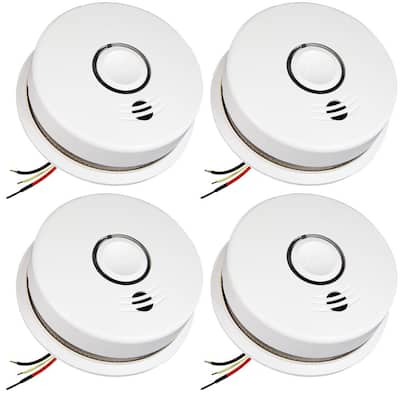 10 Year Worry-Free Hardwired Smoke Detector with Intelligent Wire-Free Voice Interconnect (4-Pack)