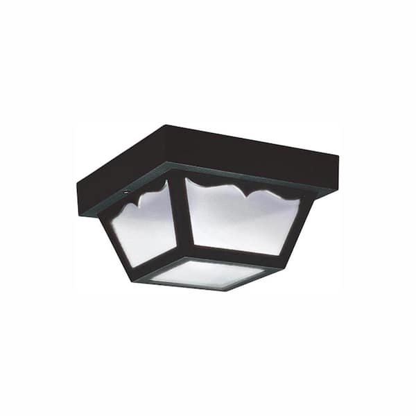 Generation Lighting Outdoor Ceiling Clear 1-Light Outdoor Flush Mount with LED Bulb