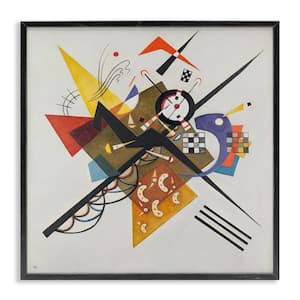 Kandinsky Painting on White by one1000paintings Black Framed Abstract Giclee Art Print 12 in. x 12 in.