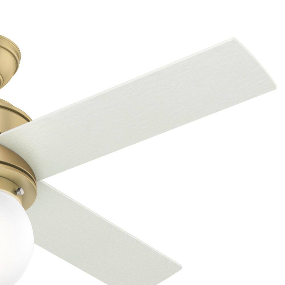 Hepburn 44" Modern Brass Low Profile Ceiling Fan with LED Chandelier