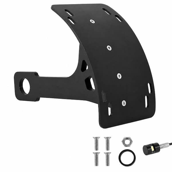 Universal Motorcycle License Plate Bracket with Mounting Frame and Anti-Vibration Ring for 0.8-Inch and 1-Inch Axle Mod