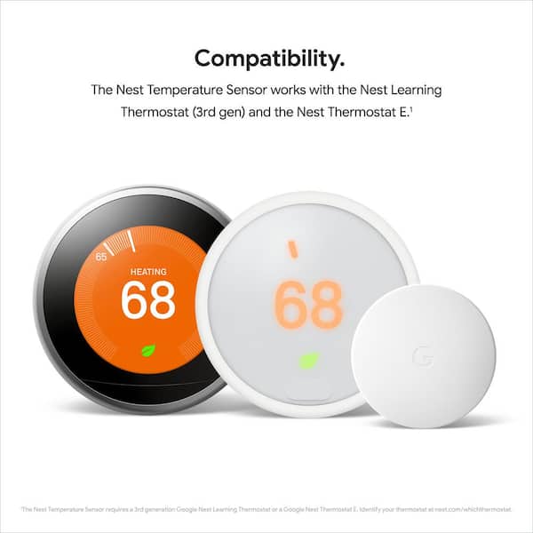 Google - Nest Temperature Sensor - Smart Home Thermostat Sensor
