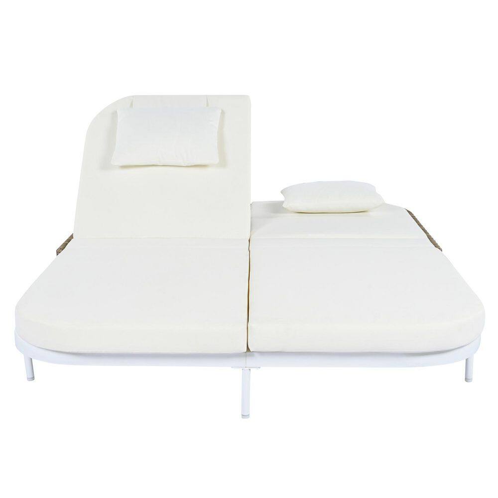Beige Metal Outdoor Day Bed with Beige Cushions price history on PriceWatchPro