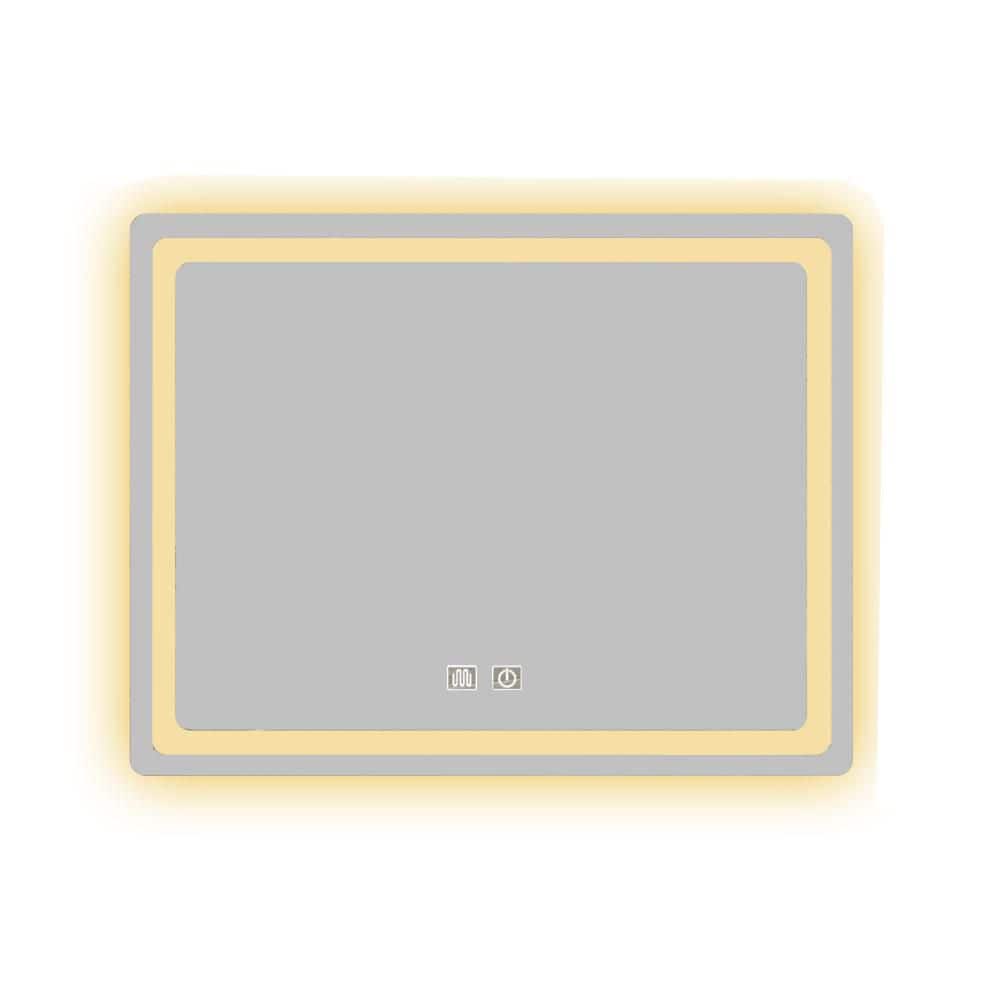 35.43 in. W x 27.56 in. H Rectangle Framless Mirror Wall Mirror Bathroom Va