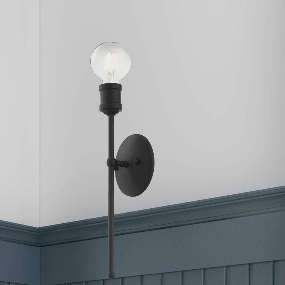 Lansdale Contemporary Black Steel Dimmable Wall Sconce