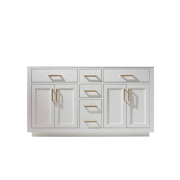 Altair Ivy 59.2 in. W x 21.6 in. D x 33.1 in. H Bath Vanity Cabinet without Top in White