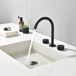 Amii 8 in. Widespread High Arc- Double-Handle Bathroom Faucet in Matte Black