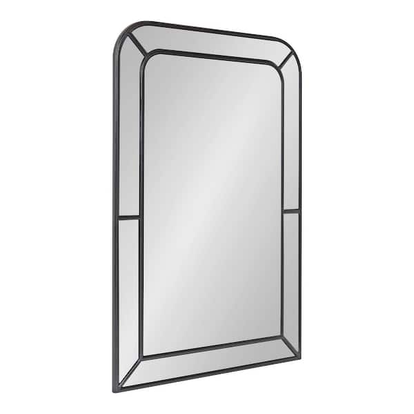 Kate and Laurel Lamson 30 in. H x 20 in. W Glam Rectangle Framed Black Wall Mirror