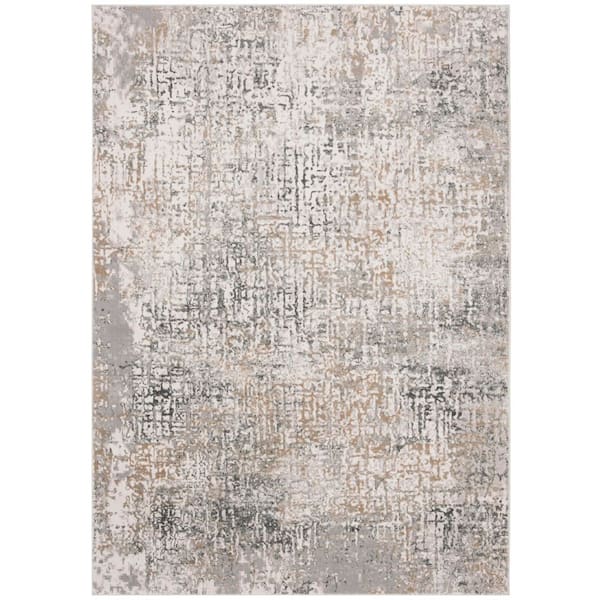 Vogue 3 ft. x 5 ft. Beige/Gray Distressed High-Low Area Rug