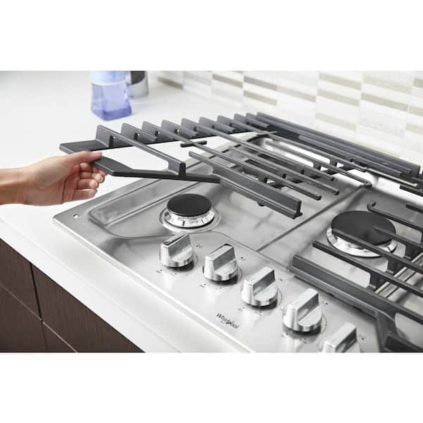 Whirlpool 30 in. Gas Cooktop in Stainless Steel with 5