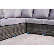 Flame Gray 6-Pieces Wicker Patio Conversation Set with Gray Cushions