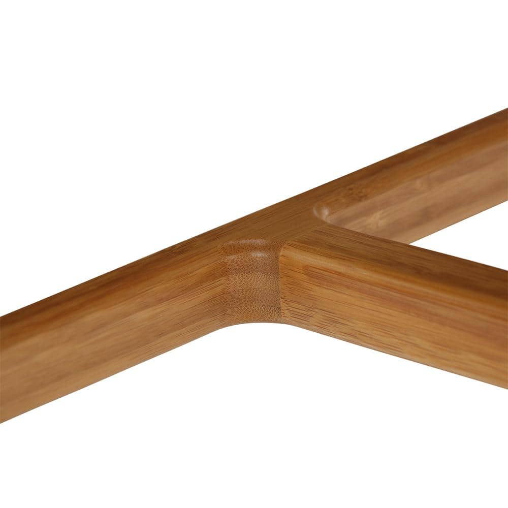 Caramelized Bamboo Saddle Counter Stool with Exotic Tiger Inlay