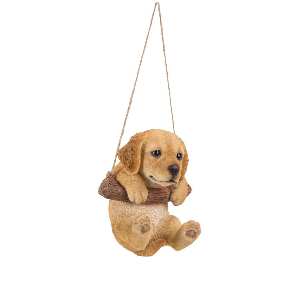 Tan Brown Hanging Golden Retriever Puppy Garden Statue