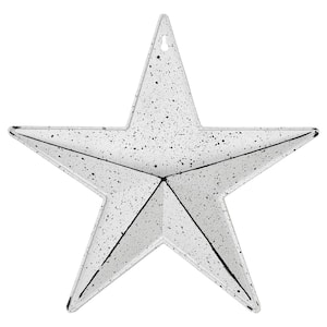 Mayflower Market Patriotic White Metal Star 12 in. Wall Hanger with Pocket