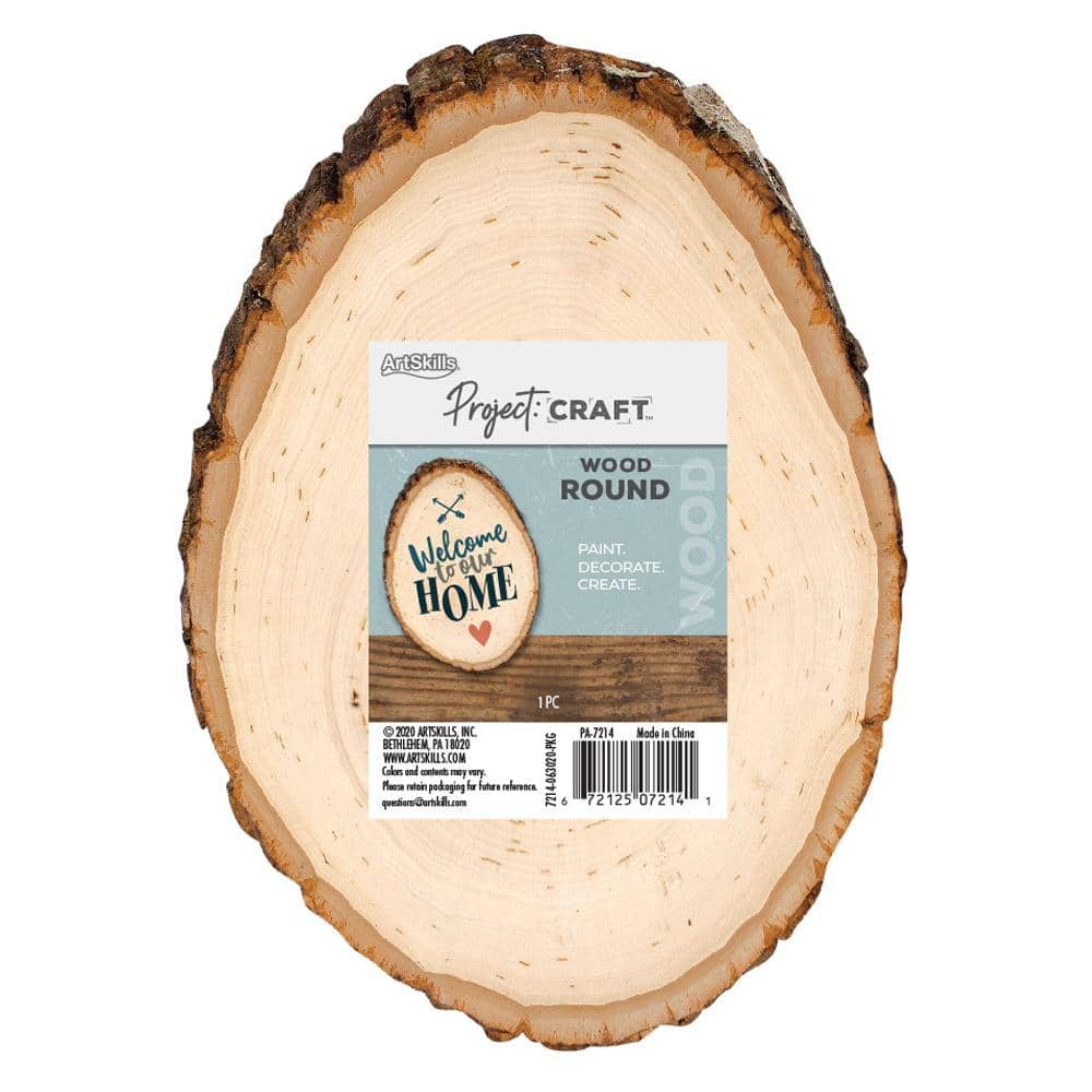 ArtSkills Project Craft DIY Natural Round Wood Slice with Raw Edges for  Craft Painting and Decor PA-7214 - The Home Depot