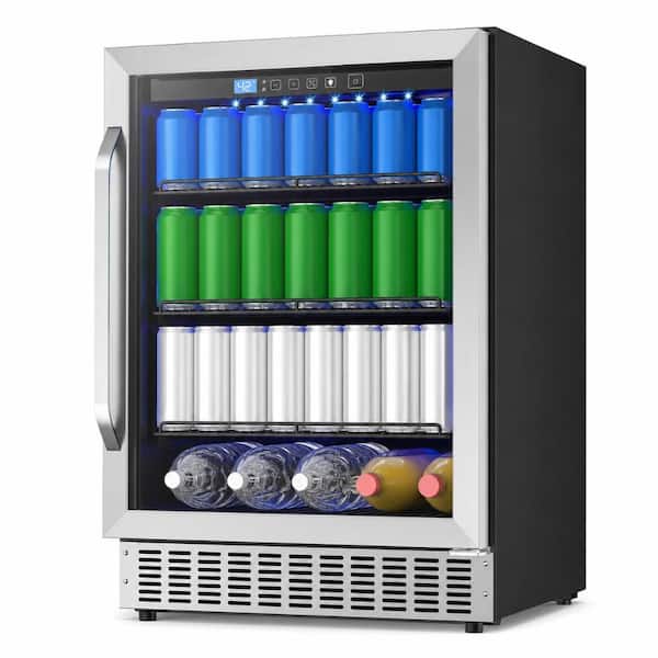 23.5 in. 5 Cu.Ft Commercial Beverage Refrigerator for Kitchen, Bar or Office, 180 Cans, 37–64°F