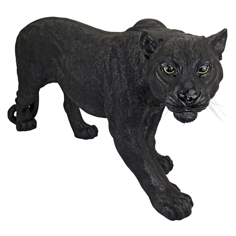 Large Black Resin Panther Garden Statue