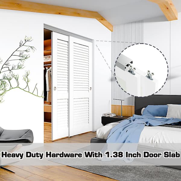 TENONER 60 in. x 80 in. White, Solid Core, MDF and DIY Painted