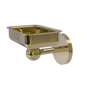 Skyline Collection Wall Mounted Soap Dish in Unlacquered Brass