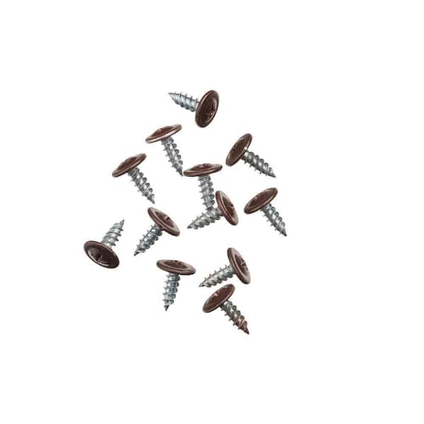 PEAK #8 x 1/2 in. Phillips Truss Head Metal Self-Piercing Screws in Brown for Aluminum Gutter Components (12-Pack)