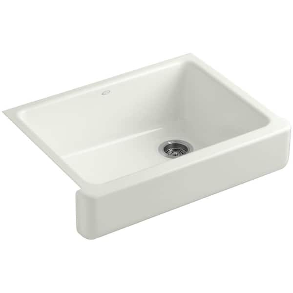 KOHLER Whitehaven Farmhouse Apron-Front Cast Iron 30 in. Single Basin Kitchen Sink in Dune