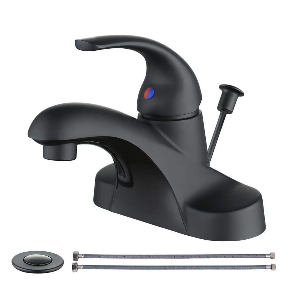 Matte Black Single-Handle Low Arc Bathroom Faucet