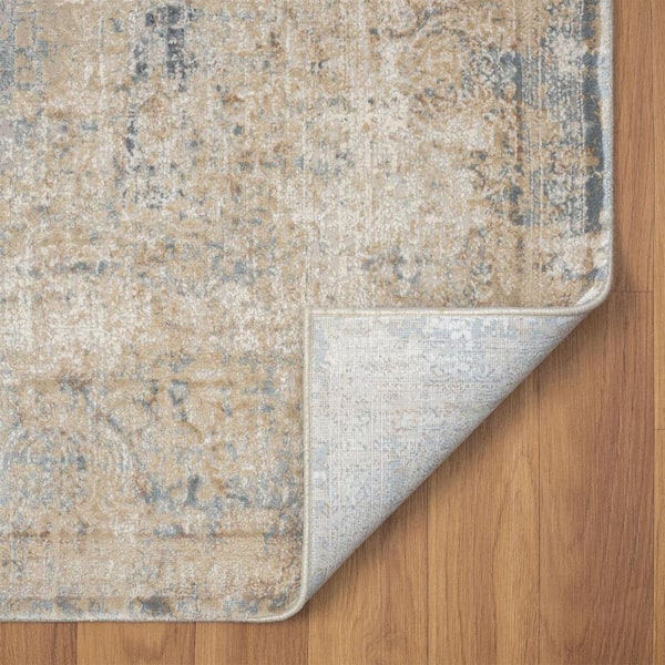 Beige 2 ft. x 8 ft. Medallion Runner Rug