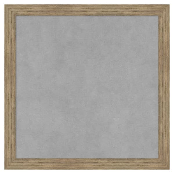 Amanti Art Woodgrain Stripe Mocha 18 in. x 18 in. Framed Magnetic Board