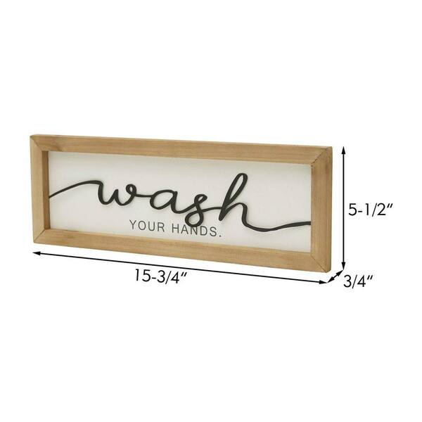 Cartello In Metallo 'Wash Your Paws' 30,5x20,3 Cm – Decorazione Retrò Per Bagno, Bar O Casa