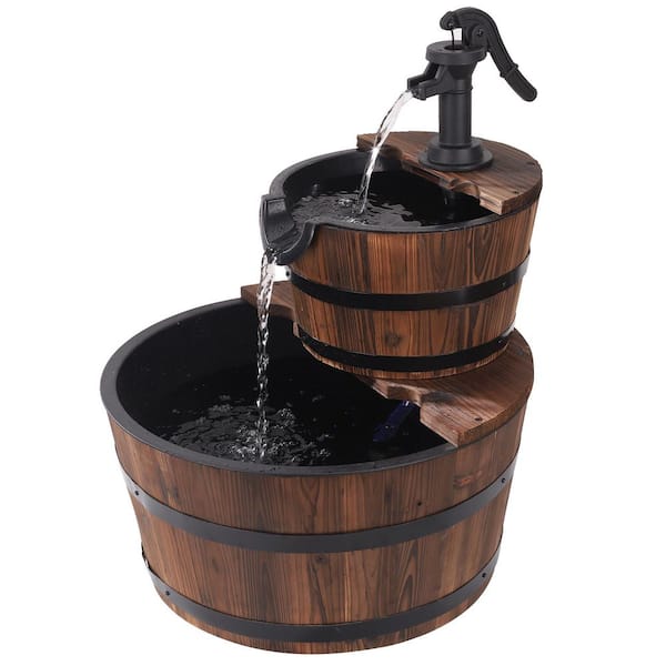 Wood 2-Tiered Country Fountain