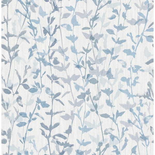 SCOTT LIVING Thea Blue Floral Trail Blue Paper Strippable Roll (Covers 56.4 sq. ft.)