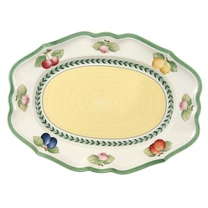 French Garden 14.5 in Multi-Colored Porcelain Oval Platter