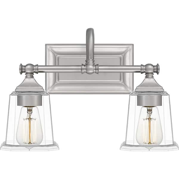 Quoizel Nicholas 2-Light Brushed Nickel Vanity Light