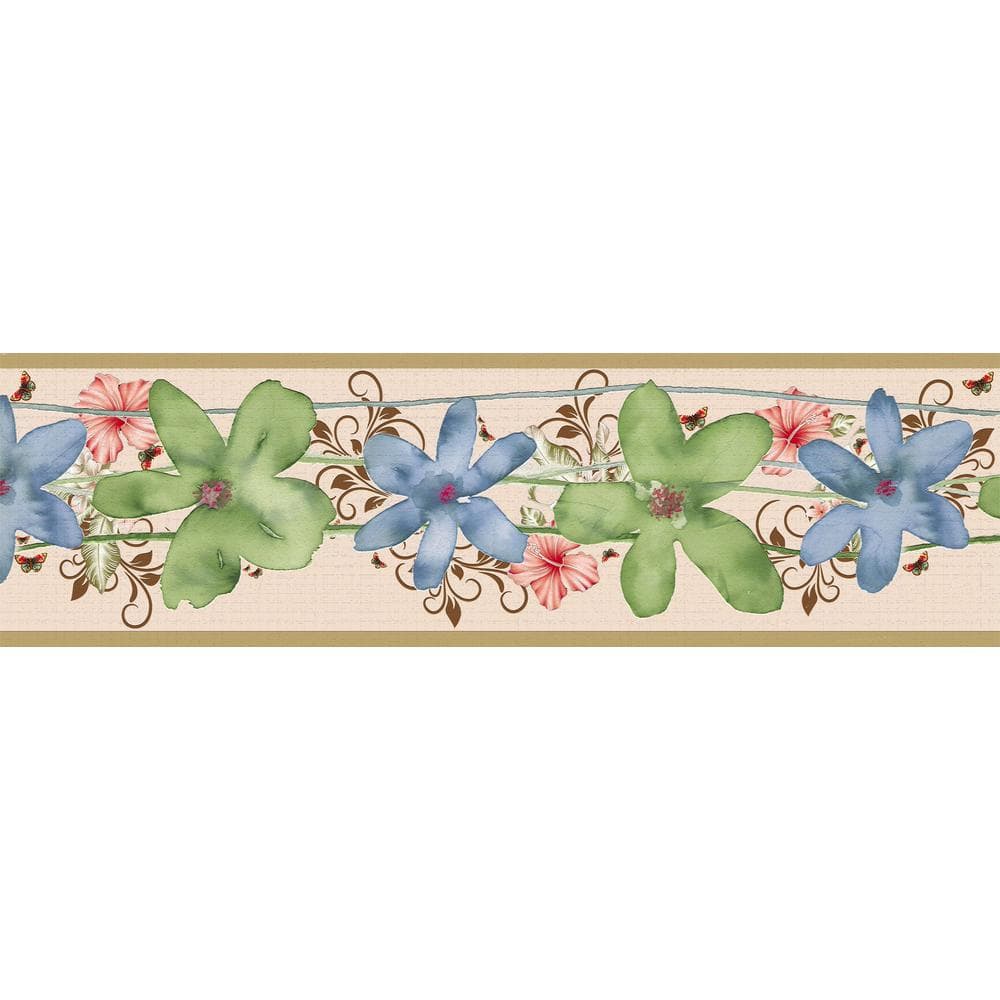 Dundee Deco Falkirk Dandy Green, Blue, Pink Flowers, Butterflies Kids ...