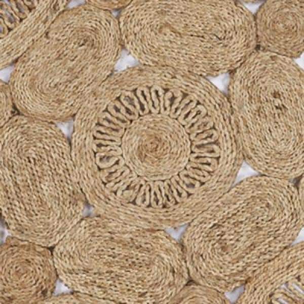 Handmade Geometric Blue Braided Round Rug, Stain-Resistant, 48"