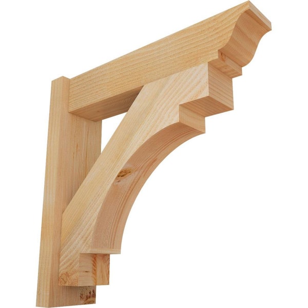 Ekena Millwork 6 in. x 24 in. x 24 in. Douglas Fir Merced Traditional Rough Sawn Outlooker