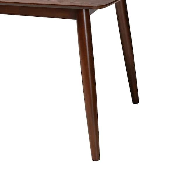 Baxton Studio Flora Walnut Brown Wood 4 Legs Dining Table Seats 6