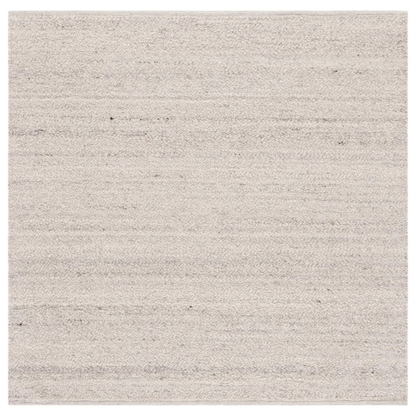 Natura 6 ft. x 6 ft. Taupe/Gray Solid Distressed Square Area Rug