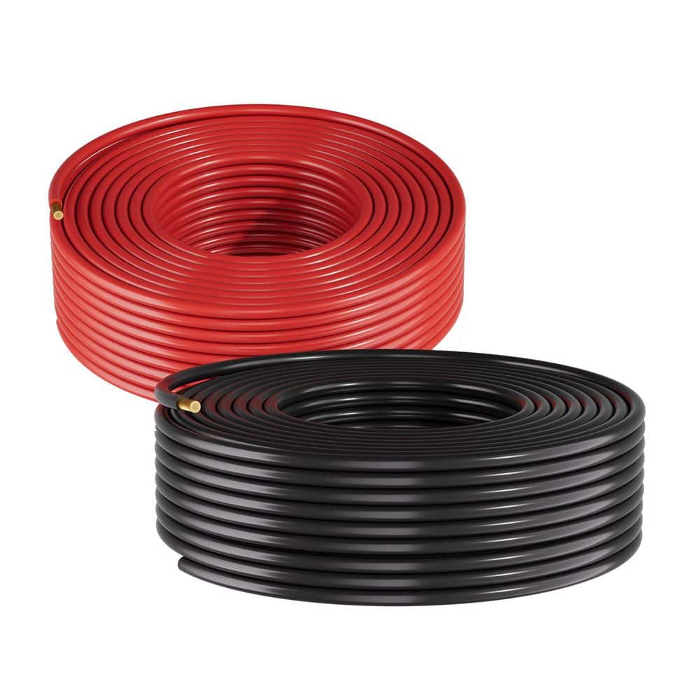 Solar Panel Wire Kit, 100 ft., 10 AWG (6 sq. mm) Extension Cable in Black and Red, PV Tinned Copper Wire for RV, Boat price history on PriceWatchPro
