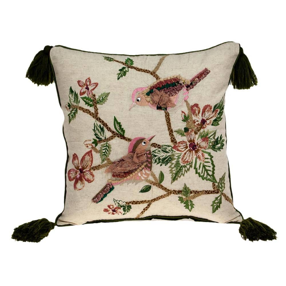 Willow Beige Bolster Throw Pillow