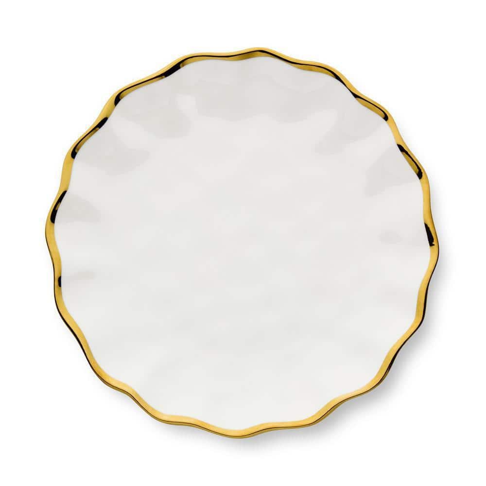Certified International Regency White and Gold Dinner Plate (Set