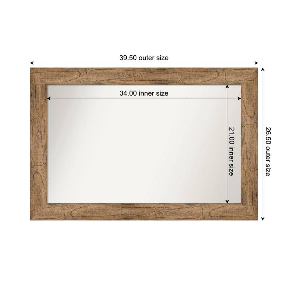 Owl Brown 39.5 in. W. x 26.5 in. Custom Non-Beveled Wood Framed Bathroom Vanity Wall Mirror price history on PriceWatchPro