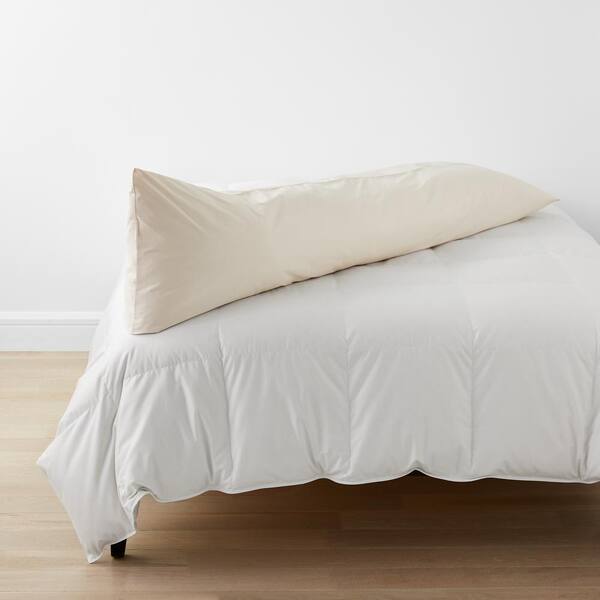 The Company Store Company Cotton Percale Ivory Cotton Standard Body Pillow Cover