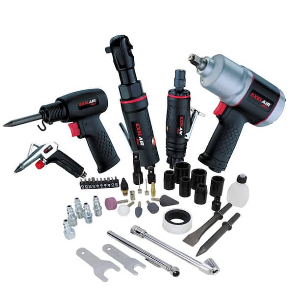 Professional Automotive Composite Air Tool and Accessory Kit with High Torque Impact Wrench (50-Piece)